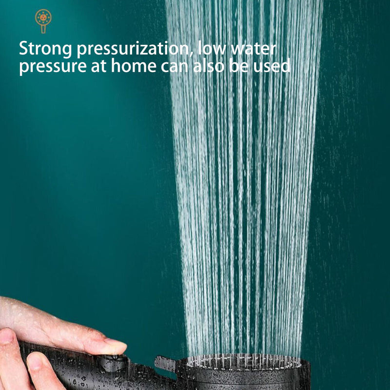 5 Modes High Pressure Handheld Shower Heads Water Saving Sprayer (Black) Newly