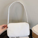Fashion Women Small Shoulder Underarm Bag PU Leather Totes Handbag (White)