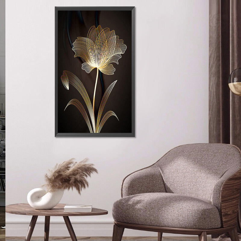 5D Diamond Painting Golden Flower Full Round Rhinestone DIY Home Decoration G
