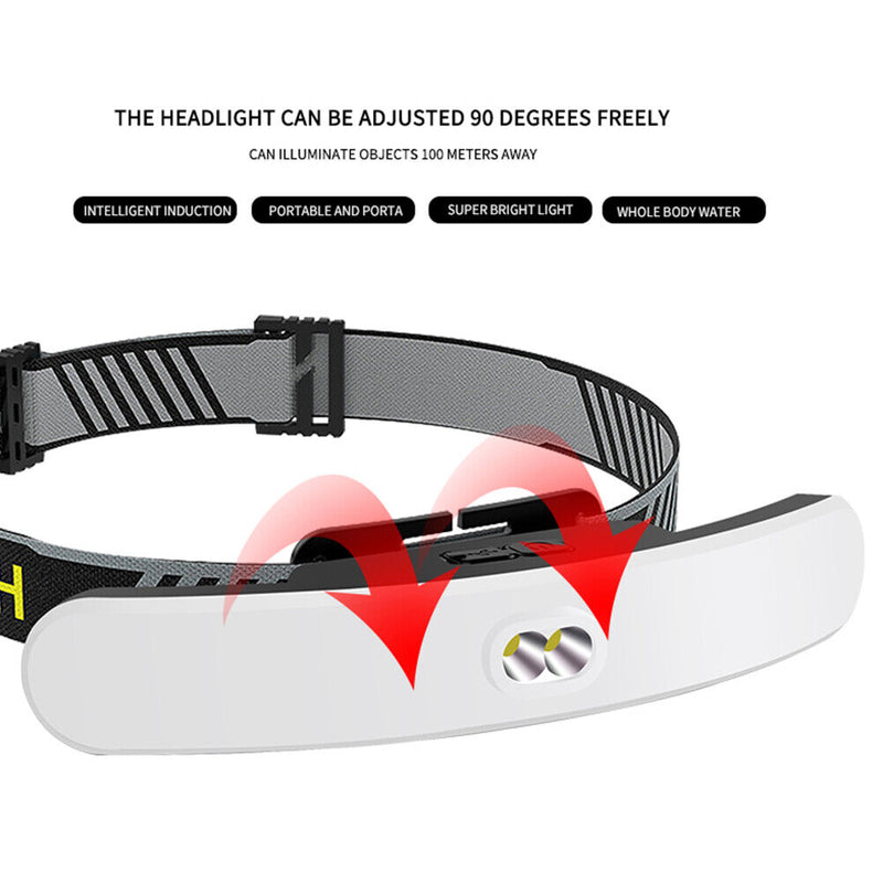 LED Headlamp 6 Modes Waterproof Flashlight for Running Camping Fishing Newly