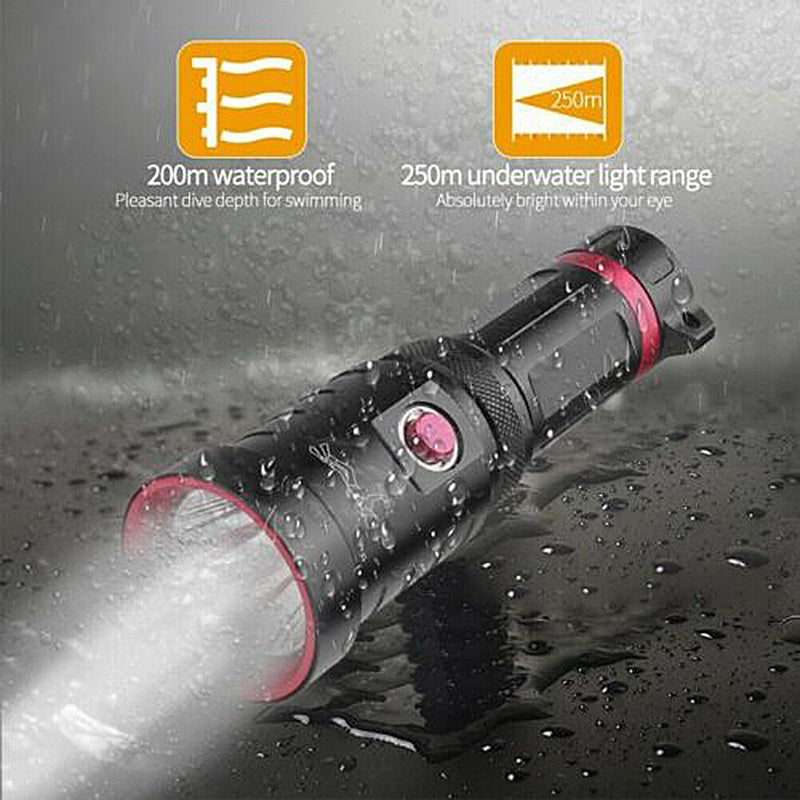 Super Bright Diving Flashlight XHP70 Waterproof Professional Diver Light Newly