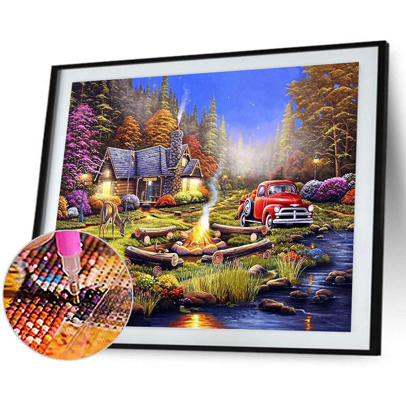 DIY Diamond Painting Kits Full Round Drill Suburban Cabin Home Decoration Gift
