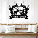 Metal Deer Family Hanging Art Craft Outdoor Garden Decoration Household Sup