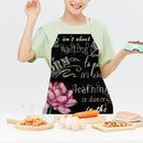 Kitchen Linen Apron Lotus Print Home Cooking Bib Household Baking Pinafore