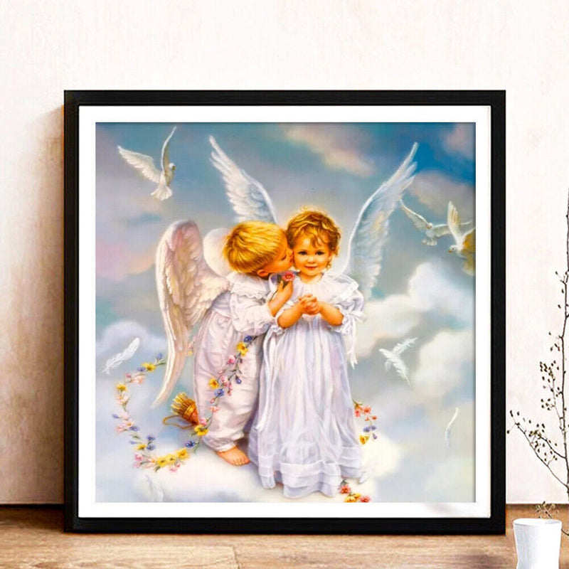 Rhinestone Picture Drawing 5D DIY Angl Full Round Drill Diamond Painting Art