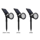 12LED Solar Lamp Outdoor Spotlight Colorful Ground Plug Light (Warm White)