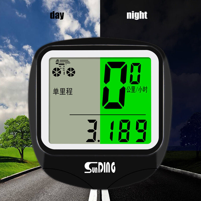 SUNDING Cycling Riding LCD Display Computer MTB Bike Wire Code Table Speedometer