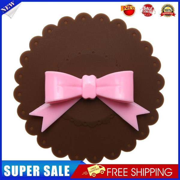 Bowknot Dustproof Reusable Cup Silicone Lid Cup Cover Seal Cover (Coffee)