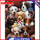 5D DIY Full Drill Diamond Painting Dog Cross Stitch Needlework Round Rhinestone