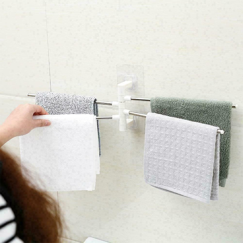 180°Rotation Towel Rail Rack Holder Wall Mounted Bathroom Kitchen G5L9 B9B8