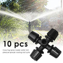 Misting Cross Spray Nozzles Garden Irrigation Sprinklers Drippers (10pcs)