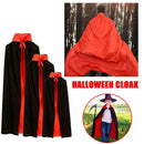 Halloween Black Red Cape Reversible Dracula Devil Cloak Fancy Dress150c*