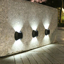 4pcs Solar Wall Lamp Outdoor Waterproof Balcony Fence Lights (White 2LED)