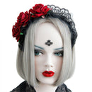 Props Halloween Headbands Wedding Garland Hair Wreath Red Rose Crown