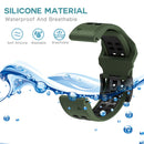 Silicone Sport Band for Garmin Fenix 7X/6X/5X 26mm (Military Green Black) Newly