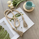 Decorative Beads & Tassels Wood Garland Farmhouse Decor Rustic Beads (2) Newly