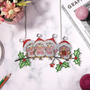 DIY Applique Diamond Four Snowman Wall Hanger Acrylic Craft Kit Pendant Newly