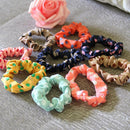 Color Elastic Girl Women Dot Print Scrunchie Hair Band Rope Ponytail Holder