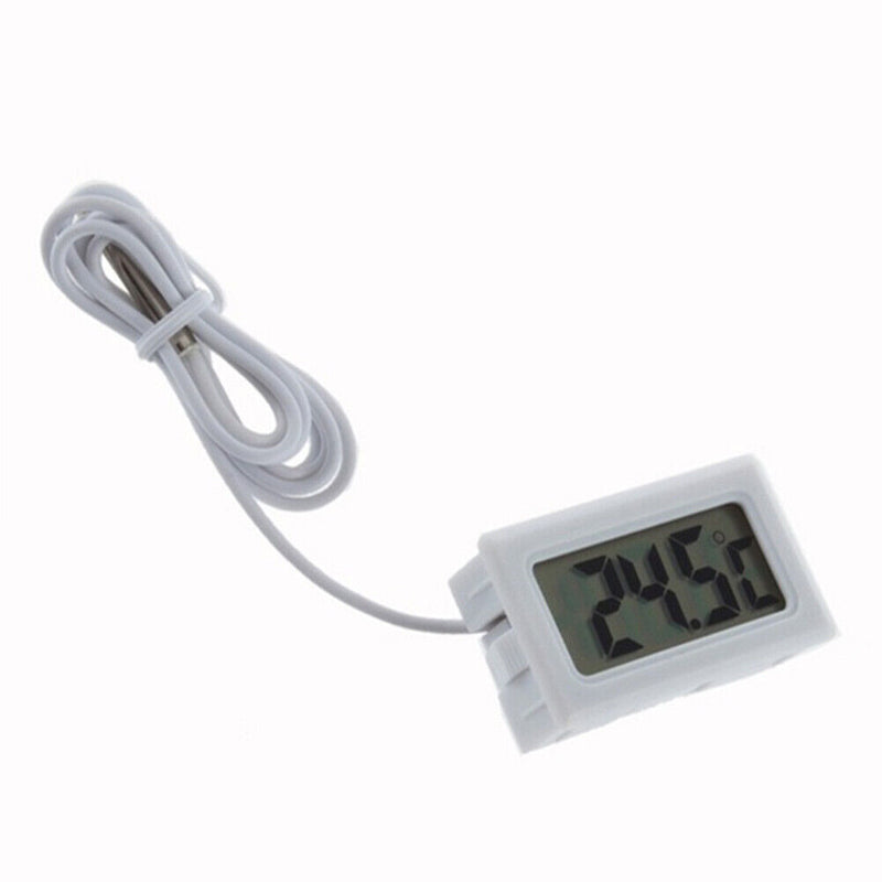 Thermometer LCD Temperature Meter Refrigerator Aquarium Monitor (White) Newly