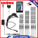 12pcs/set Motorcycle RGB LED Strip Kit RF Remote Control Underglow Lights Bar