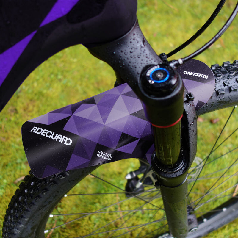 Front MTB Mudguard RideGuard PF1 Guard Mountain Bike Fender UK Made Geo Purple
