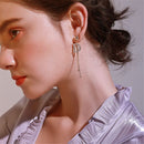 Stud Earrings Ear Stud Luxury Crystal Letter D Earrings Drop Long Tassel