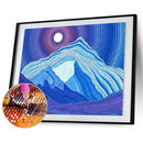 5D DIY Full Special Shaped Drill Diamond Painting Blue Snow Mountain Art De