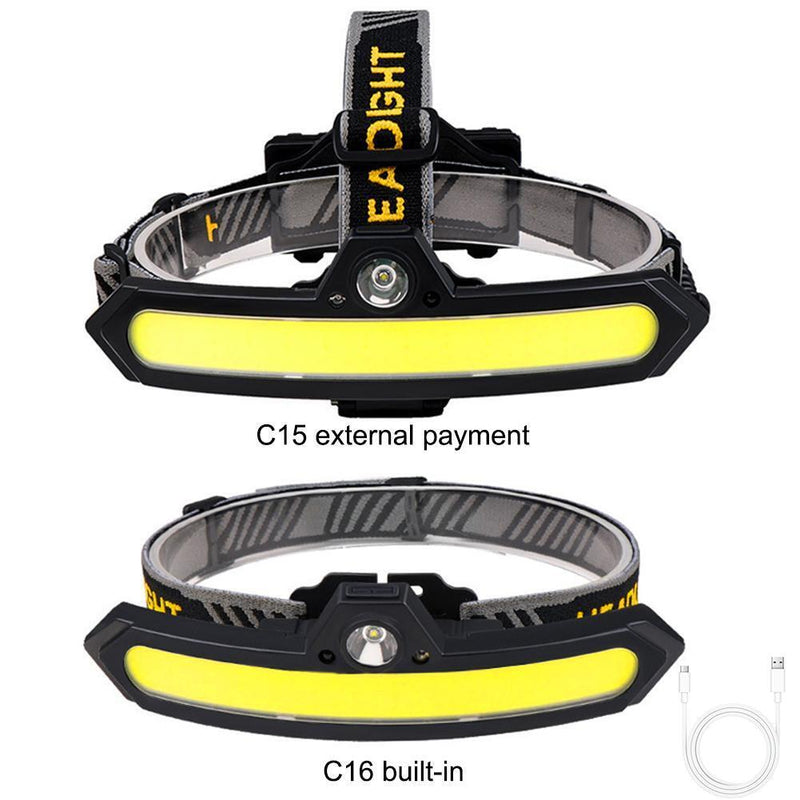 Sensor Headlamp COB XPE Outdoor Camping Emergency Torch (2x 18650 Battery)