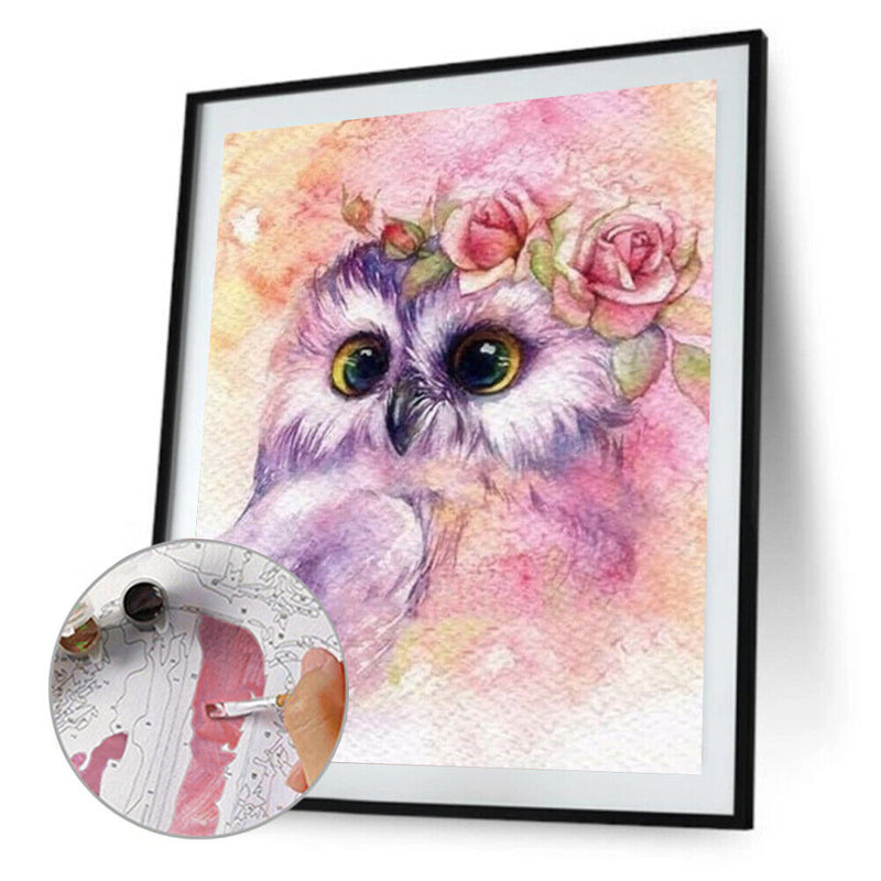 Puppy Butterfly Owl DIY Oil Paint by Numbers Acrylic Drawing Coloring Painting