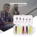 Sharp Blood Slot  Head Soft Lure+Fishing Hook with Barbed Hook Suit
