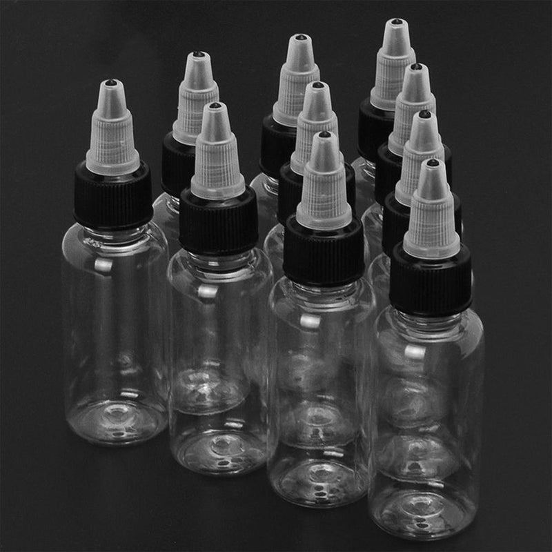10pcs Empty 30ML Plastic Liquid Tattoo Bottle Box Case Holder Glue Oil Newly