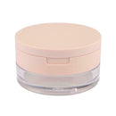 Empty Plastic Box Handheld Loose Jar With powder puff Cosmetic Travel F9A4