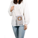 Straw Crossbody Bags Summer Woven Shoulder Small PU Phone Purse (Yellow)