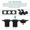 For Car Car Cigarette Lighter LED Rocker Switch Panel 12V Outlet On-Off Switch