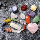7 Chakra Hexagonal Crystal Stone Pendant Set Amethyst Energy Home Decor (D)
