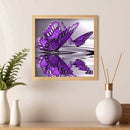 5D DIY Rhinestone Purple Butterfly Picture Full Round Drill Diamond Painting Kit