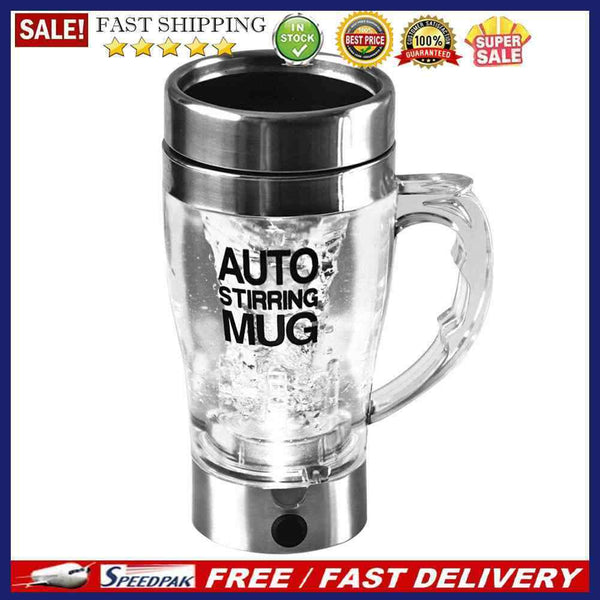350ml Stainless Steel Electric Automatic Self Stirring Mug Coffee Milk Cup