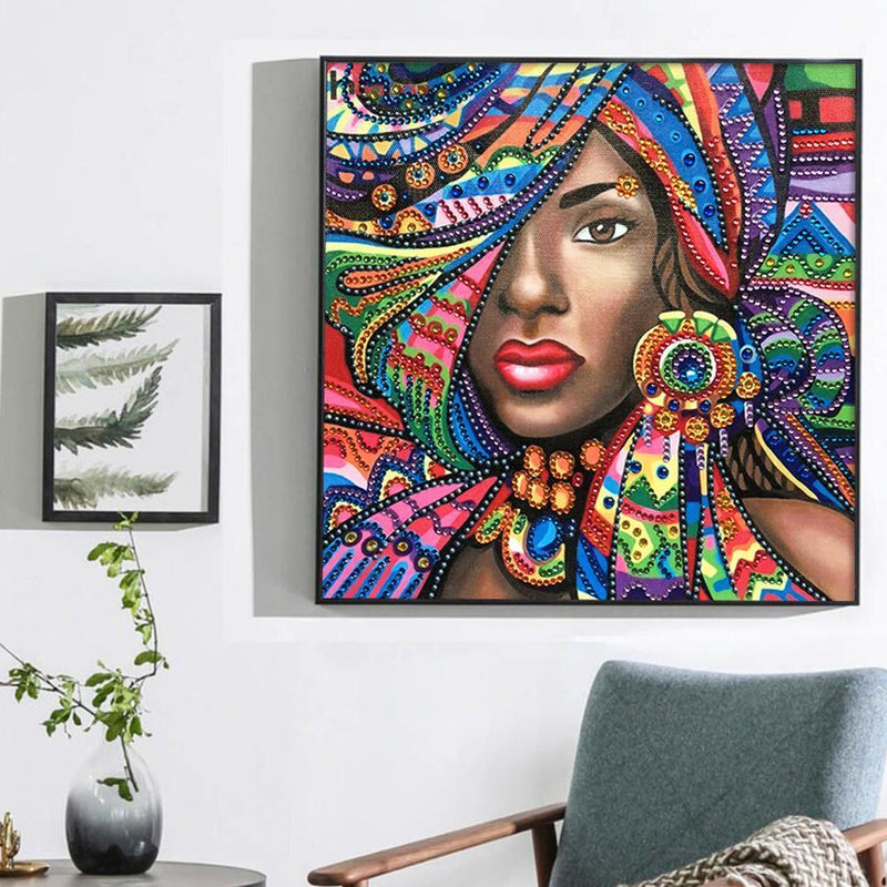 5D DIY Special-shaped Diamond Painting Cross Stitch Kit (R8100 Beauty)