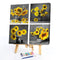 DIY Hand Painted 4 Panel Paint By Numbers Oil Canvas Pictures Sunflower Kit Gift
