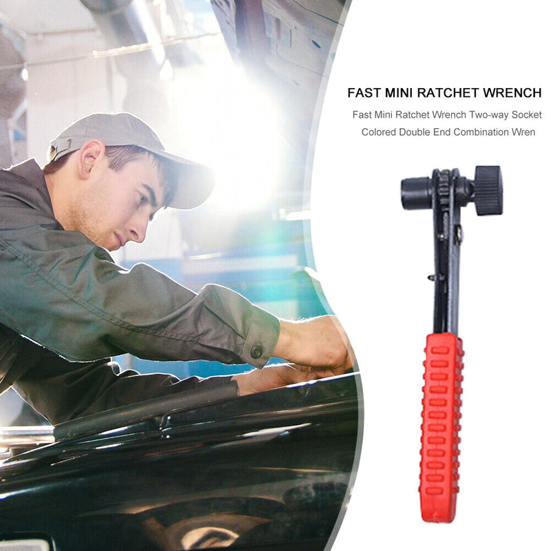 Ratchet Wrench 1/4 Head Screwdriver Pole Socket Torque Double End Spanner Newly