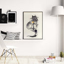 Partial Embroidery 14CT DIY Ink Cat Building Counted Cross Stitch Kit Art Newly