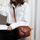 Women Daily Rivets Multi Pockets Shoulder Tote Street Shopping PU Messenger Bags
