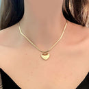 Clavicle Chain Titanium Steel Women Necklace Pendant Love Heart Stainless Steel