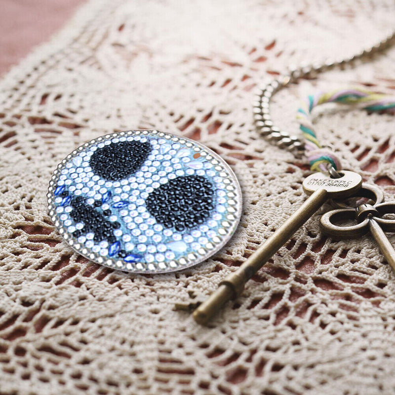 5pcs Halloween Elements Full Drill Diamond Painting Keyring Handmade Craft Newly