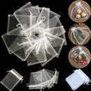 Jewelry Packing Drawstring Pocket Gift Bags Organza Gauze Sachet White Pouches