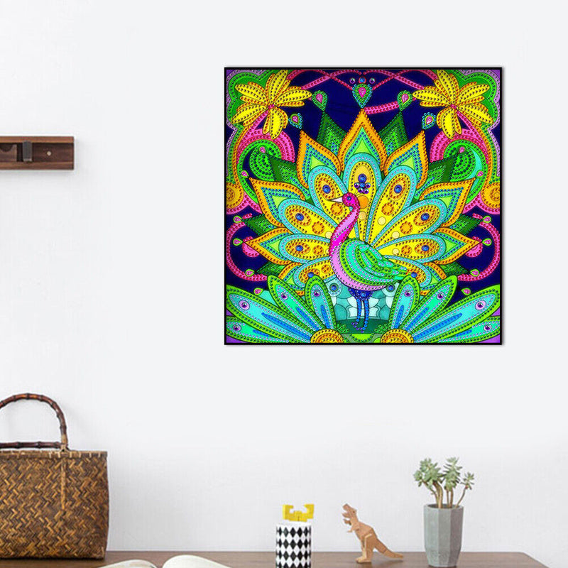 Part Drill Special Shaped DIY Colorful Peafowl Picture 5D Diamond Painting