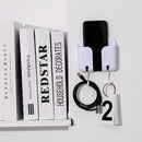 Sticky Wall Phone Charging Rack w/ Hook Remote Control Storage Box (White) Newly