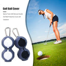 Sports Silicone Double Golf Ball Protective Cover with Carabiner (Blue) Newly