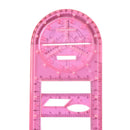 Multifunctional Geometric Drawing Ruler Rotatable Art Design Template (E) Newly