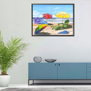 Beach Parasol Oil Paint By Numbers Kits DIY Handpainted on Canvas Wall Pictures